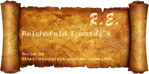Reichsfeld Euszták névjegykártya